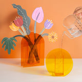 Triogift Geometric Colorful Acrylic Flower Vase