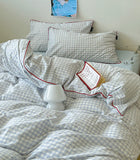 Triogift Japanese Cozy Plaid Bedding Set