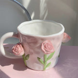 Triogift Cottagecore 3D Floral Handpainted Mug