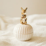 Triogift Elegance Animal Figurine Handle Jewelry Storage Jar