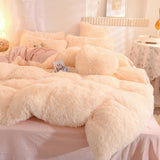 Triogift Dreamy Winter Mink Fleece Bedsheet Set