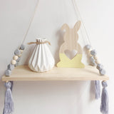 Triogift Colorful Beads Tassel Kids Room Wall Shelf