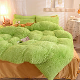 Triogift Dreamy Winter Mink Fleece Bedsheet Set