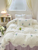 Triogift Coquette Room Tulip Ruffle Bedding Set