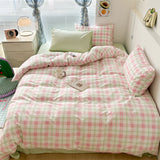 Triogift Danish Pastel Plaid Bedding Set