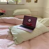 Triogift Pastel Pillowcase With Ties Bedding Set