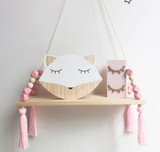 Triogift Colorful Beads Tassel Kids Room Wall Shelf