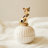 Triogift Elegance Animal Figurine Handle Jewelry Storage Jar