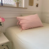 Triogift Pastel Pillowcase With Ties Bedding Set