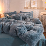 Triogift Dreamy Winter Mink Fleece Bedsheet Set