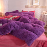 Triogift Dreamy Winter Mink Fleece Bedsheet Set