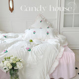 Triogift Coquette Room Tulip Ruffle Bedding Set