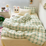 Triogift Danish Pastel Plaid Bedding Set