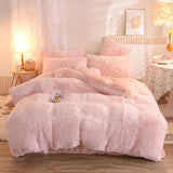 Triogift Dreamy Winter Mink Fleece Bedsheet Set