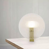 Triogift Transparent Fluted Acrylic Bedside Table Lamp