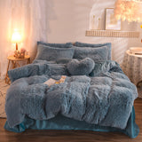 Triogift Dreamy Winter Mink Fleece Bedsheet Set