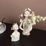 Triogift Butterfly Forest Girl Figurine Vase