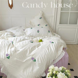 Triogift Coquette Room Tulip Ruffle Bedding Set