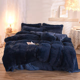 Triogift Dreamy Winter Mink Fleece Bedsheet Set