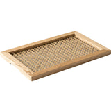 Triogift Bohemian Woven Rattan Wood Breakfast Tray