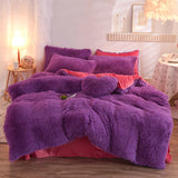 Triogift Dreamy Winter Mink Fleece Bedsheet Set