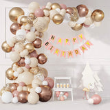 Triogift Rose Pink Gold Balloon Garland Arch Kit Confetti Latex Ballons Wedding Birthday Party Decoration Kids Baby Shower Party Supplies