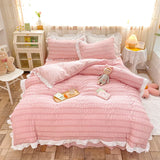 Triogift Princess Summer Korean Style Quilt Cool Chiffon Seersucker Air-conditioned Quilt Bed sheet Summer Blanket Comforter Duvet