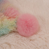 Triogift  Rainbow Fluffy plush blanket Bedspread bed plaid on the sofa cover cute room decor baby kids blankets for beds hairball