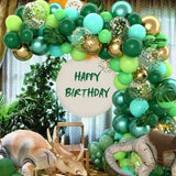 Triogift Jungle Green Balloons Garland Arch Kit Jungle Safari Birthday Party Decor Kid Wedding Birthday Party Supplies Baby Shower Baloon