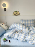 Triogift Danish Pastel Plaid Bedding Set