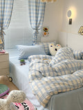 Triogift Danish Pastel Plaid Bedding Set