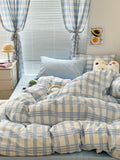 Triogift Danish Pastel Plaid Bedding Set