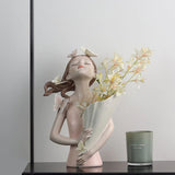 Triogift Butterfly Forest Girl Figurine Vase