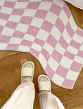 Triogift Danish Pastel Wavy Checkered Rugs