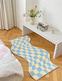 Triogift Danish Pastel Wavy Checkered Rugs