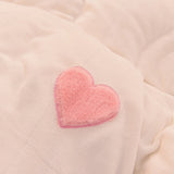 Triogift  love embroidery winter fleece soft thick Bed Skirt Bedding Set Duvet Cover Bed Linen Pillowcase Fitted Sheet HomeTextile