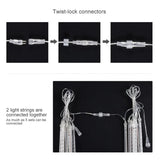 Triogift  30cm /50cm Waterproof Meteor Shower Rain 8 Tube LED String Lights For Outdoor Holiday Christmas Decoration Tree EU/US/AU/UK Plug