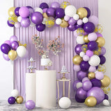 Triogift Purple gold white confetti metal latex Balloons halloween Birthday Party Wedding Decorations baby shower globos Thanksgiving Day