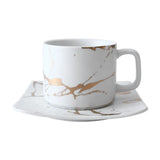 Triogift  -  Marble Coffee Cup, Black and White Cup and Saucer Cup. High Quality Coffee Cup, Coffee Set, Coffee Saucer Cup