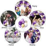 Triogift Purple gold white confetti metal latex Balloons halloween Birthday Party Wedding Decorations baby shower globos Thanksgiving Day