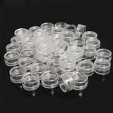 Triogift 50pcs 2.5ML Transparent Empty Storage Boxes Round Container Nails Art Rhinestone Beads Earring Gems Display Case Box