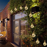 Triogift  Solar Garden Lights Outdoor, 10/ 20 Bulbs Copper Wire Bulbs String Lights Solar Hanging Lights Clear Round Ball LED Solar Lights