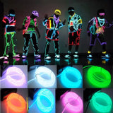 Triogift  Glow EL Wire Cable LED Neon Christmas Dance Party DIY Costumes Clothing Luminous Car Light Decoration Clothes Ball Rave 1m/3m/5m