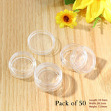 Triogift 50pcs 2.5ML Transparent Empty Storage Boxes Round Container Nails Art Rhinestone Beads Earring Gems Display Case Box