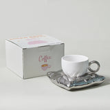 Triogift  -  Ceramic Mugs Coffee Cups Drinkware Mug for Tea Large Saucer Set Creative Christmas Gift Box Set Couple cups