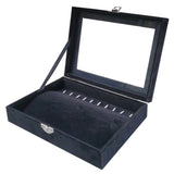 Triogift Black Jewelry Box Bracelet box necklace box arched small box display box flannel cover jewelry storage box