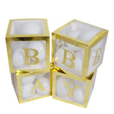 Triogift Gold Customize Letter Name Transparent Balloon Box Baby Shower Box 1st Birthday Party Decorations Kids Wedding Baby Shower Decor