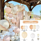 Triogift Brown Apricot WhiteBalloon Arch Kit Wedding Birthday Party Decor Kids Baby Shower Latex Ballon Chain Wedding Party Supplies