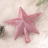 Triogift 15cm Christmas Tree Top Sparkle Star Glittering Hanging Christmas Tree Topper Decoration Ornaments Home Decor (Pink)