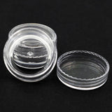 Triogift 50pcs 2.5ML Transparent Empty Storage Boxes Round Container Nails Art Rhinestone Beads Earring Gems Display Case Box